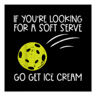 Poster Pickleball Soft Sert Obtenir Crème Glace Pickle Ba