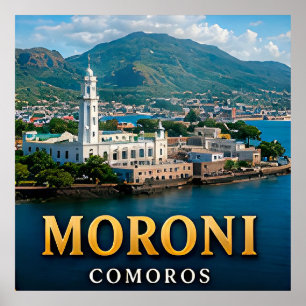 Poster Pics volcaniques de Moroni et paradis de l'océan I