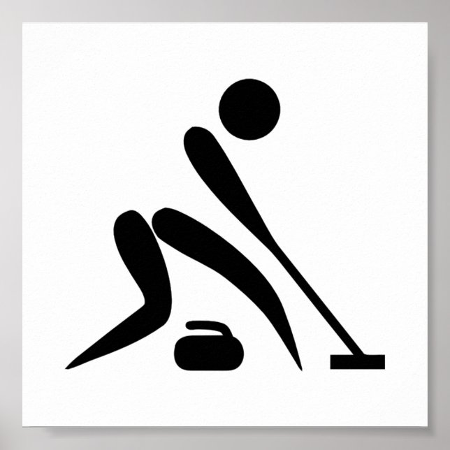 Poster Pictogramme de curling (Devant)