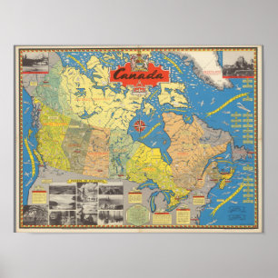 Poster Pictorial Map of Canada