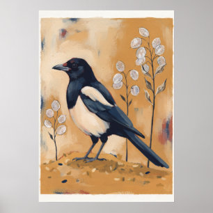 Poster Pie voleuse avec plante au dollar d'argent Art pop