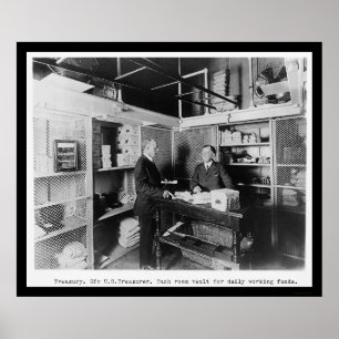 Poster Pièce d'argent liquide dans la chambre forte 1912