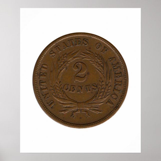 Poster Pièce de 2 Cents 1864 (Devant)
