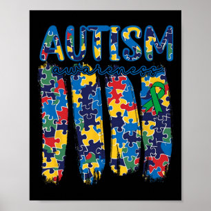 Poster Pièce de puzzle en coup de pinceau Spectre de sens