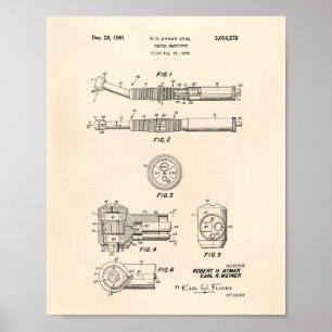 Poster Pièce dentaire 1961 Brevet Art Vieux Poivre