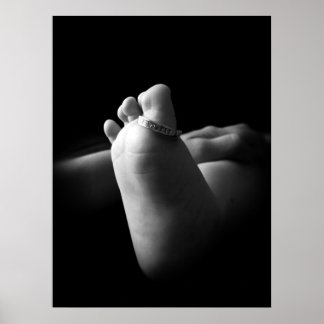 Poster Pied bébé noir et blanc