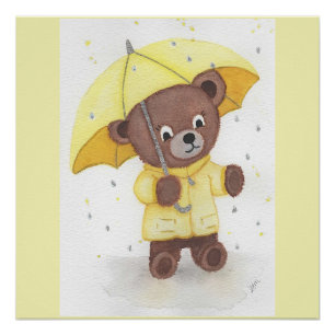 Poster Pied d'ours dans la pluie