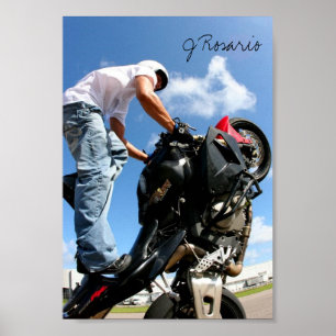 Poster Pied motocyclette