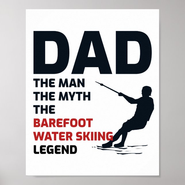 Poster Pied pieds nus ski nautique Papa (Devant)
