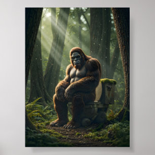 Poster Pied sur les toilettes dans les Bois