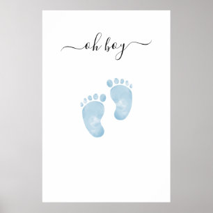 Poster Pieds Bleus de Bébé Panneau de Bienvenue Baby Show