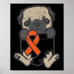Poster Pieds carlin Orange Ruban Poche Leucémie Cancer Aw