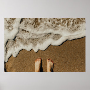 Poster Pieds de personne en bord de mer