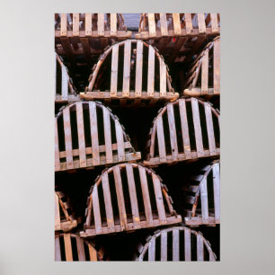 Poster Piège de langouste en bois vertical