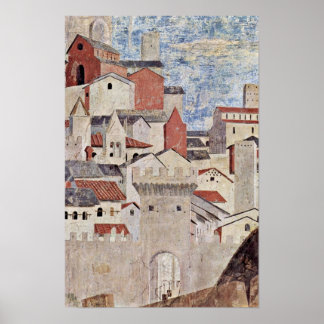Poster Piero della Francesca - Scène architecturale