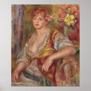 Poster Pierre A Renoir   Blonde Woman with a Rose