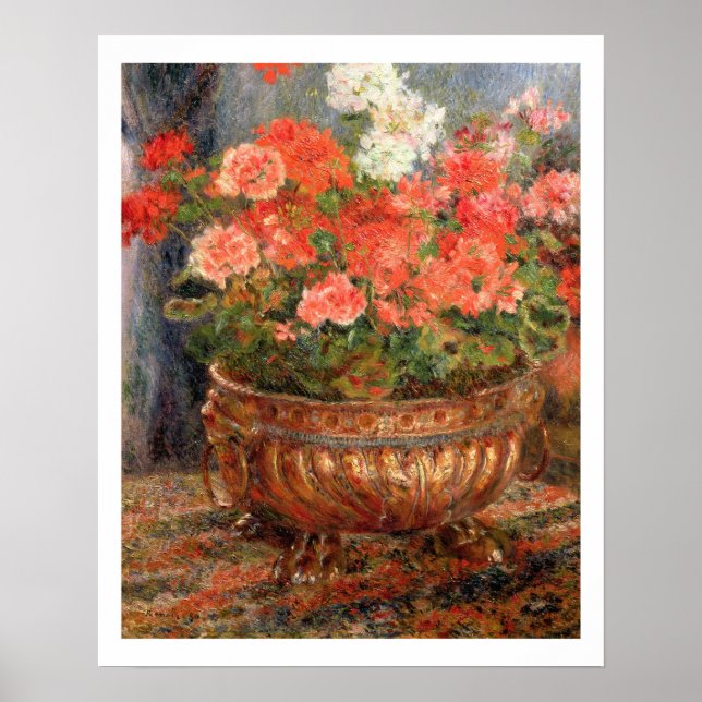 Poster Pierre A Renoir | Geraniums en Copper Basin (Devant)