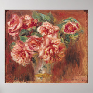 Poster Pierre A Renoir Roses dans un vase