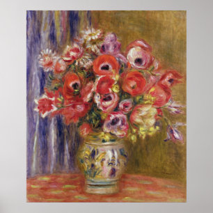 Poster Pierre A Renoir Vase de tulipes et d'anémones