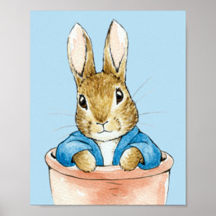 Poster Pierre assis dans un pot de fleurs