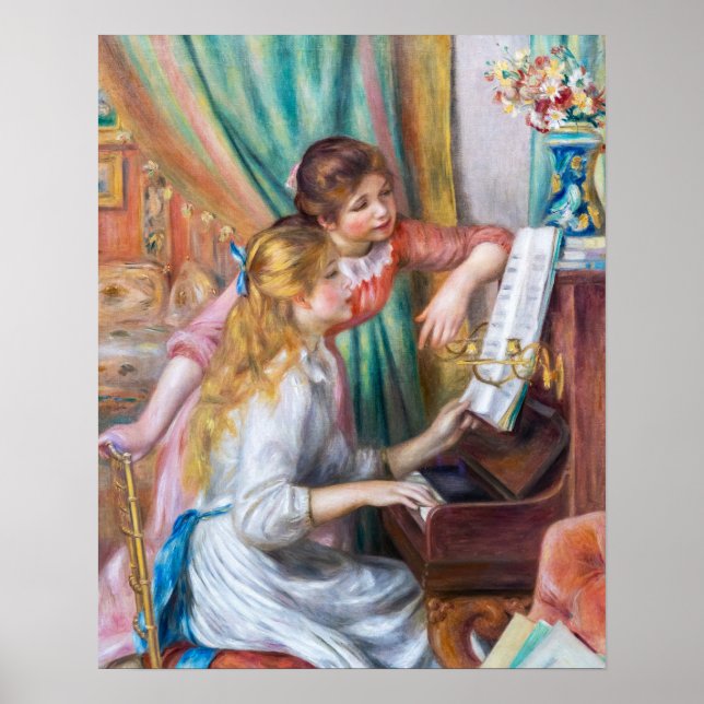 Poster Pierre Auguste Renoir - Jeunes filles au piano (Devant)