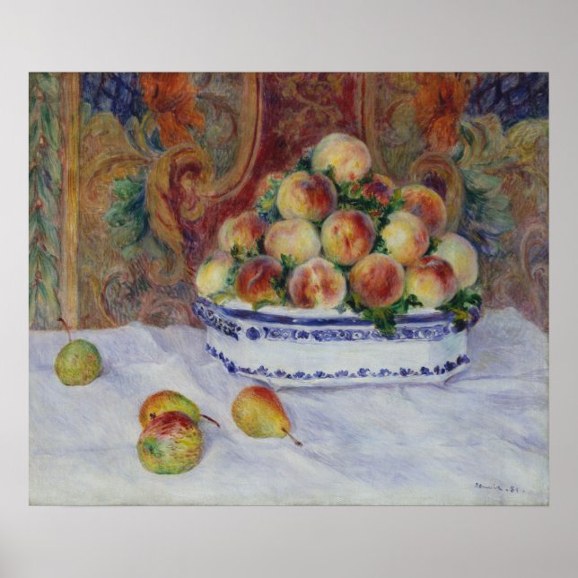 Poster Pierre Auguste Renoir | La vie morte avec les pêch (Devant)