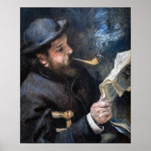 Poster Pierre-Auguste Renoir - Lecture Claude Monet