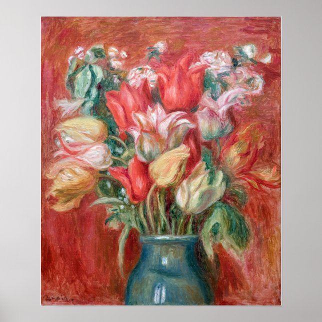 Poster Pierre-Auguste Renoir - Tulip Bouquet (Devant)