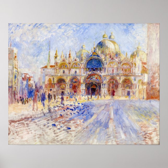 Poster Pierre-Auguste Renoir - Venise, Piazza San Marco (Devant)