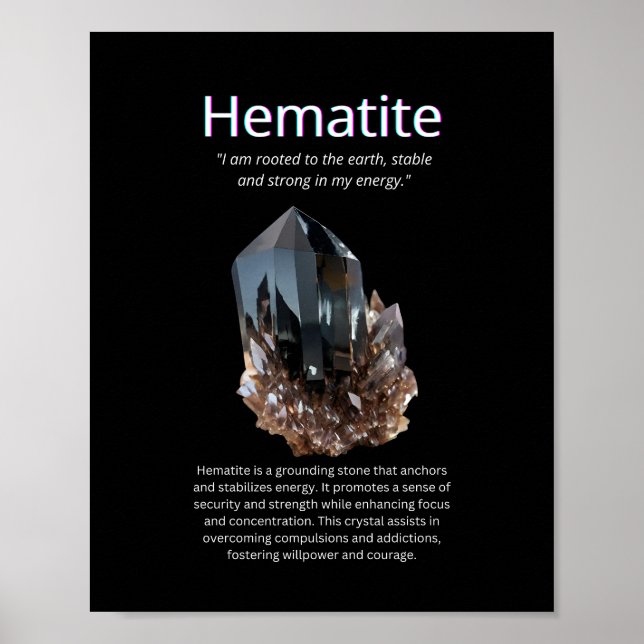 Poster Pierre de cristal Hématite Signifiant (Devant)