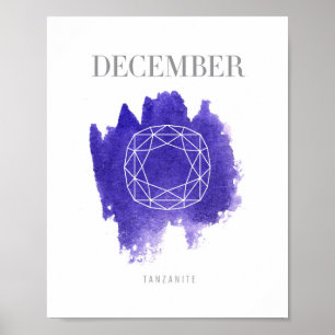 Poster Pierre de naissance tanzanite décembre