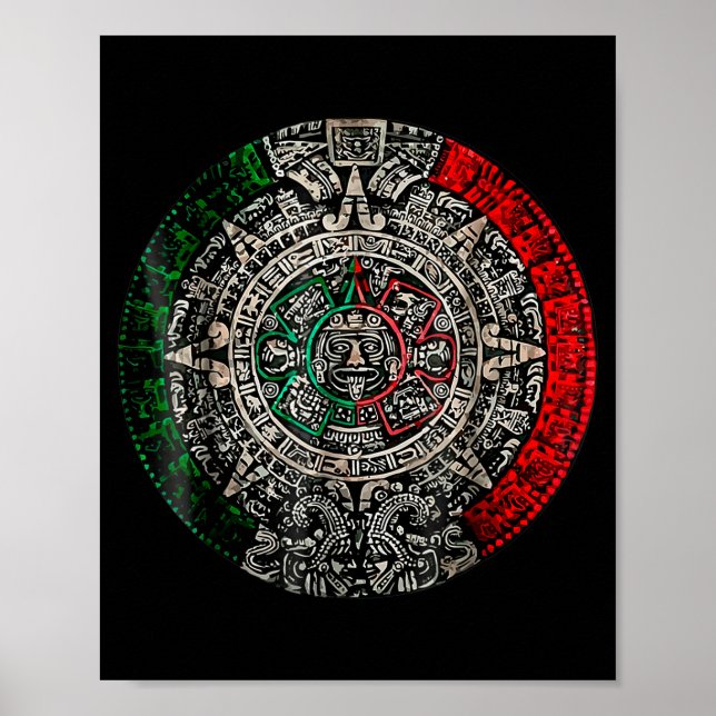 Poster Pierre du Soleil du calendrier aztèque Art mexicai (Devant)