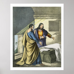 Poster Pierre et Jean au Sépulcre, d'un prin biblique