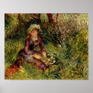 Poster Pierre Renoir - Madame Renoir avec chien