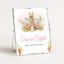 Poster Pierre rose Baby shower Rabbit Raffin de couche de