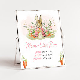 Poster Pierre rose Rabbit Baby shower Maman Osa Bar