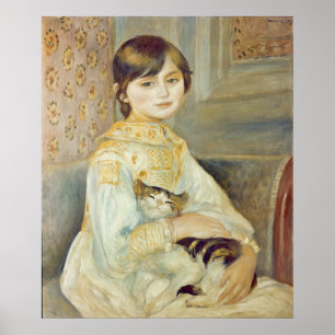 Poster Pierre un Renoir   Julie Manet avec le chat