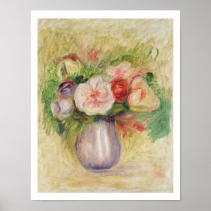 Poster Pierre un vase à Renoir   de fleurs