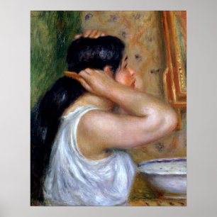 Poster Pierre une fille de Renoir   se peignant les