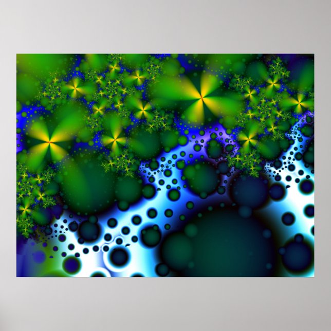 Poster Pierres à pas Cool Fractal Art Abstrait (Devant)