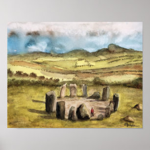 Poster Pierres antiques, Irlande, couleur pour aquarelle,