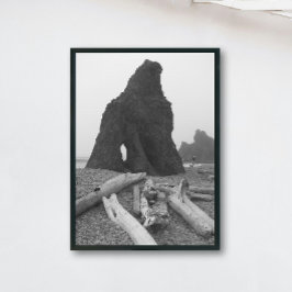 Poster Pierres de mer noir et blanc Photographie brillant