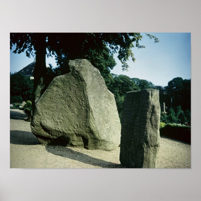 Poster Pierres de rune viking (Devant)