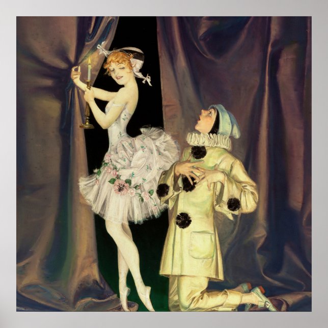 Poster "Pierrot and Columbine" par FX Leyendecker (Devant)