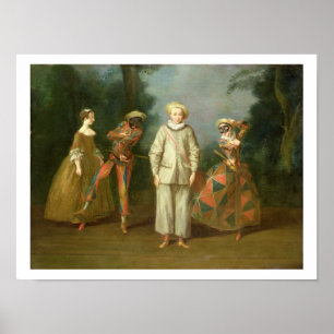 Poster Pierrot and Harlequin