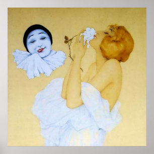 Poster "Pierrot and the White Rose" de Raphael Kirchner