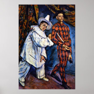 Poster Pierrot et Harlequin, Mardi Gras de Paul Cezanne