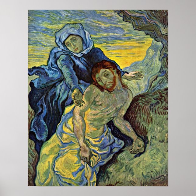 Poster Pieta (après Delacroix) par Vincent Willem van Gog (Devant)