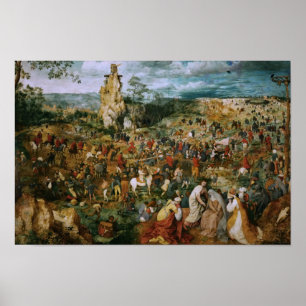 Poster Pieter Bruegel l'Ancien-La Procession pour le Calv