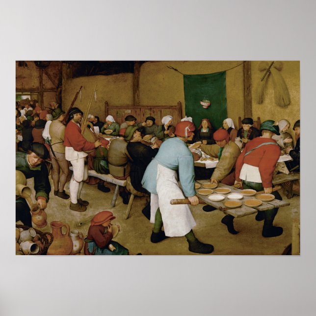 Poster Pieter Bruegel l'Ancien - Mariage paysan (Devant)